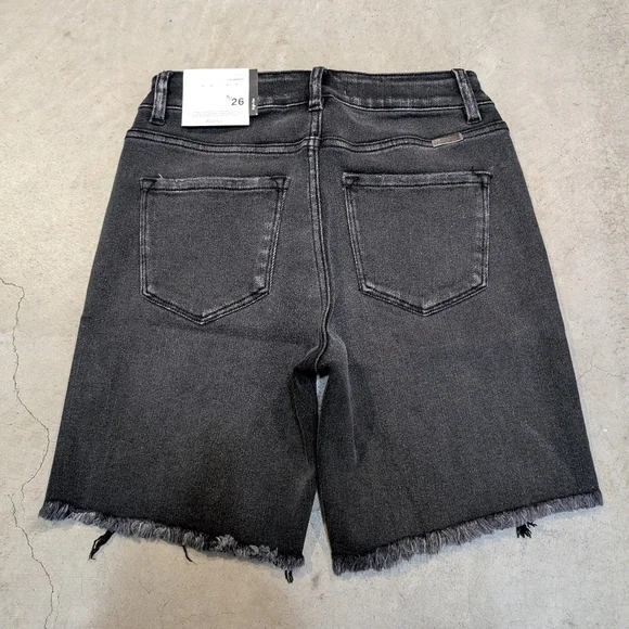 NWT Kancan Denim Shorts Women's 5/26 High Waist Dark Gray - Picture 5 of 9